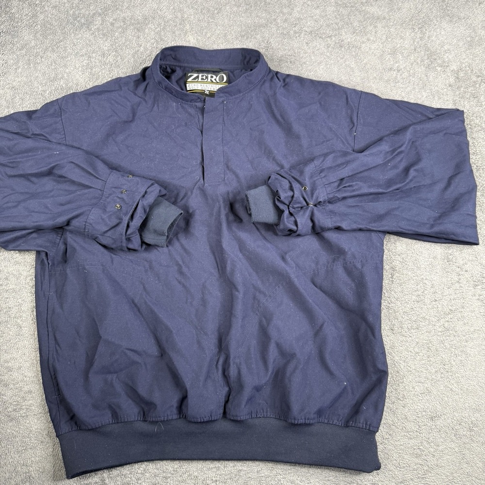Zero Restrictions‎ Golf Outerwear Mens Blue Long Sleeve 1/4 Button Larg